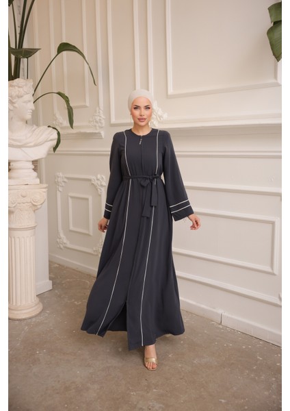 Ankanoor Antrasit Kol Ağzı ve Önü Çift Biyeli Ferace ANKA255045