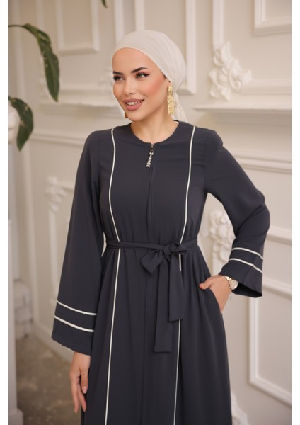 Ankanoor Antrasit Kol Ağzı ve Önü Çift Biyeli Ferace ANKA255045 modelleri