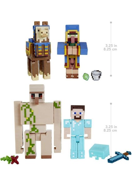 GTT53 Minecraft 3.25INCH-8.25CM Figürler - Ikili Paket Kız Erkek Çocuk Oyuncak Eğitici Oyuncaklar modelleri
