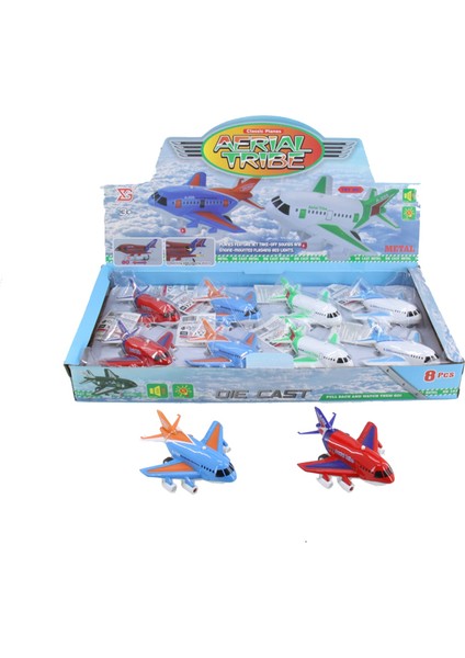 Sesli Işıklı Metal Çekbırak Uçak Kız Erkek Çocuk Oyuncak Eğitici Oyuncaklar