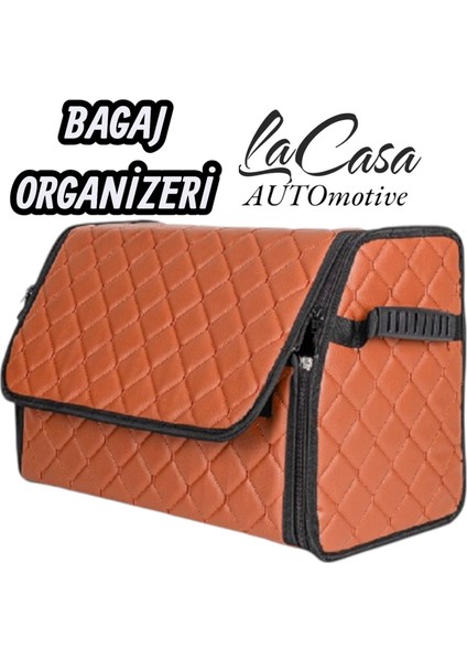 Lacasa Automotive Bagaj Organizeri,bagaj Çantası,bagaj Düzenleyici Kapitone Deri Çanta (40CM)
