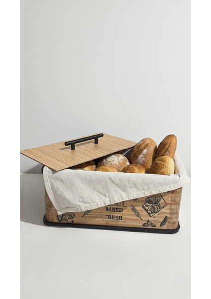 Kapaklı Ahşap Ekmeklik - Dekoratif Desenli Ekmek Saklama Kutusu - Lüx Büyük Ekmek Dolabı fiyatları