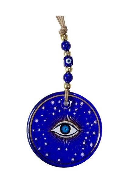 Mavi Yıldız Işlemeli Göz Model Duvar Süsü Nazar Boncuklu Duvar Dekoru fiyatları