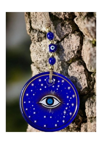 Mavi Yıldız Işlemeli Göz Model Duvar Süsü Nazar Boncuklu Duvar Dekoru fırsatları