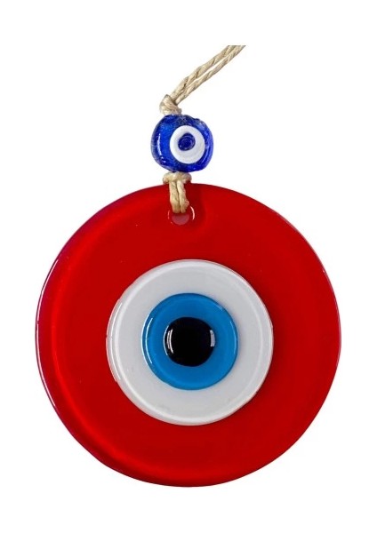 Mini Boy Kırmızı Nazar Boncuklu Duvar Süsü 10 cm Cam Duvar Dekoru modelleri