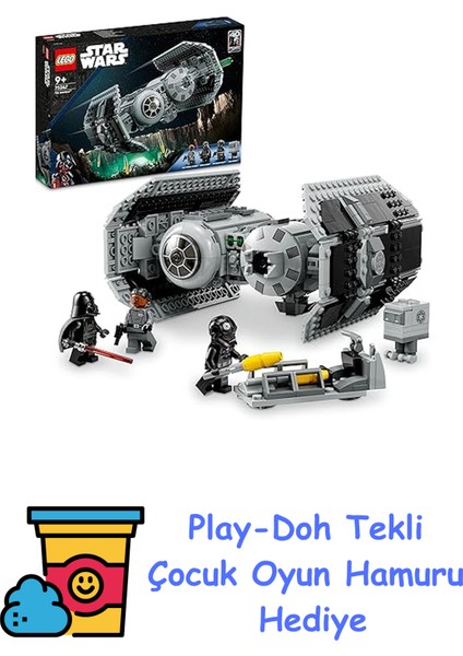 Star Wars Tıe Bombacısı 75347-9 Yaş ve Üzeri Çocuklar Için Eğlenceli, Inşa Edilebilen Starfighter Içeren Oyuncak Yapım Seti (625 Parça) + Play-Doh Oyun Hamuru