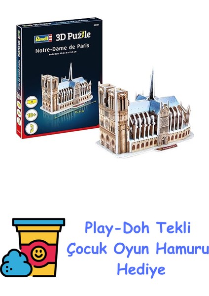 3D Puzzle Notre Dame Katedrali + Play-Doh Oyun Hamuru