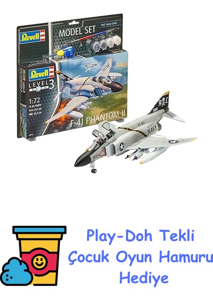1:72 F-4j Phantom Iı Uçak VBU63941 + Play-Doh Oyun Hamuru