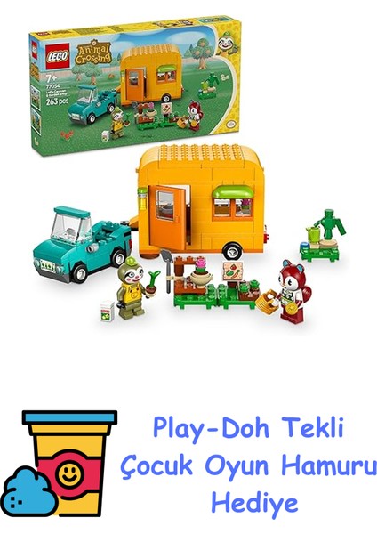Animal Crossing Leif Karavan ve Bahçe Dükkanı 77054, 7 Yaş ve Üzeri Kız ve Erkek Çocukları Için Oyuncak Yapım Seti, Doğum Günü Hediyesi Fikri (263 Parça) + Play-Doh Oyun Hamuru
