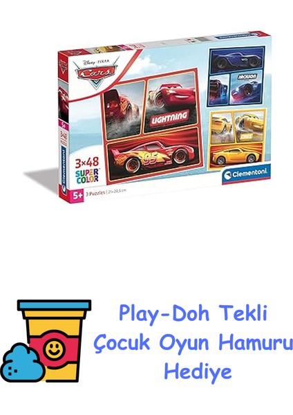 25305 Supercolor Disney Firebuds-3 Puzzle Con 48 Pezzi Dai 5 Anni In Su, Puzzle Colorato Per Bambini Con Particolare Luminosità E Intensità Del Colore, Gioc + Play-Doh Oyun Hamuru