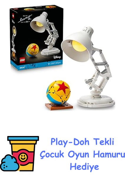 Ideas | Disney Pixar Luxo Jr. 21357 - Disney Hayranı Yetişkinler Için Koleksiyonluk Sergileme Modeli Yapım Seti, Özel Gün Hediye Fikri (613 Parça) + Play-Doh Oyun Hamuru