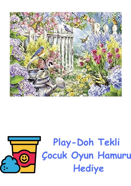 135844 Bahar Geliyor Çocuk Puzzle, 300 Parça + Play-Doh Oyun Hamuru