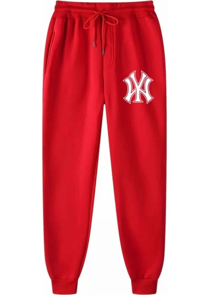 Punıx Büyük Beden Özel Üretim Ny Baskılı Kışlık %100 Pamuk Sokak Stil Erkek Eşofman Altı