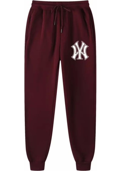 Punıx Büyük Beden Özel Üretim Ny Baskılı Kışlık %100 Pamuk Sokak Stil Erkek Eşofman Altı