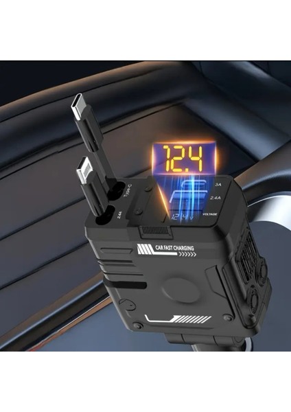 Acl Acc-02 66W Starlight Araç Şarj Cihazı | 4in1 Arada Kablo | Geri Çekilebilir | Type-C Lightning USB Girişli fiyatları