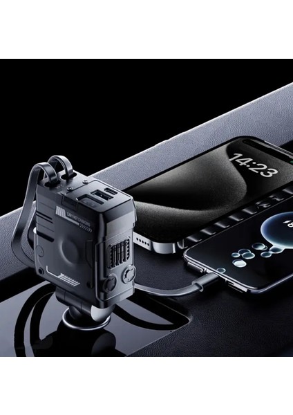 Acl Acc-02 66W Starlight Araç Şarj Cihazı | 4in1 Arada Kablo | Geri Çekilebilir | Type-C Lightning USB Girişli modelleri