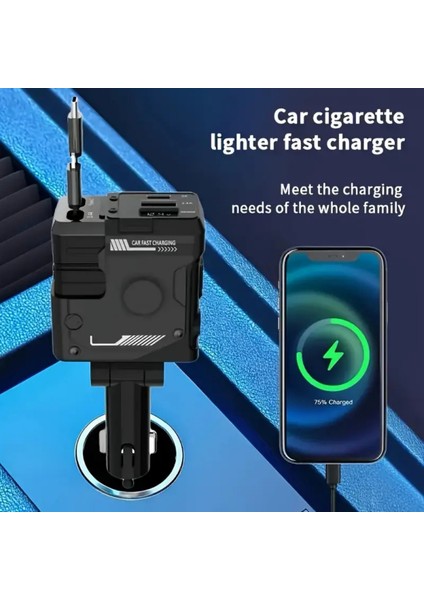 Acl Acc-02 66W Starlight Araç Şarj Cihazı | 4in1 Arada Kablo | Geri Çekilebilir | Type-C Lightning USB Girişli indirimleri