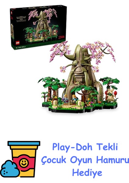 The Legend Of Zelda Great Deku Tree 2’si 1 Arada 77092 – Yetişkin Kadınlar ve Erkekler Için Hediye Fikri, Koleksiyonluk 4 Minifigür Içeren Yaratıcı Dekoratif Mode + Play-Doh Oyun Hamuru