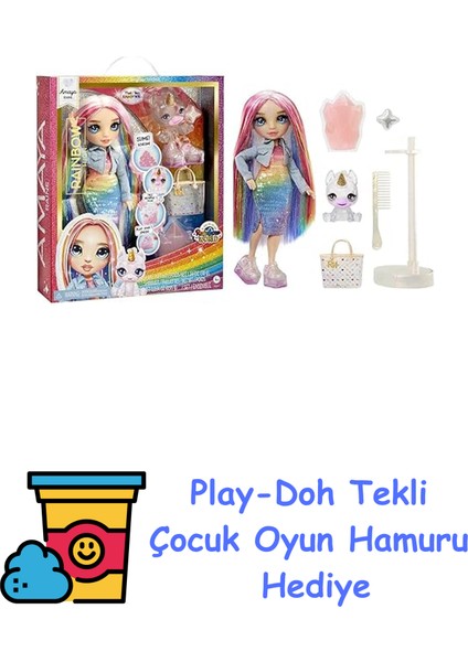 Mgae Amaya Parlak Slime ve Evcil Hayvan Serisi Bebeği + Play-Doh Oyun Hamuru