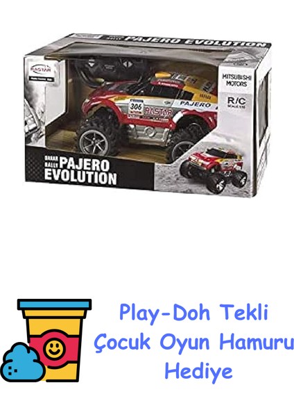 – 20100 – – Uzaktan Kumanda – Pajero Mitsubishi – Ölçek 1/18 + Play-Doh Oyun Hamuru