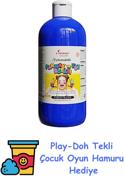 Mavi Parmak Boyası 500 gr + Play-Doh Oyun Hamuru