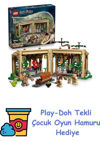 Harry Potter Hogwarts Şatosu: Bitkibilim Dersi 76445-8 Yaş ve Üzeri Kız ve Erkek Çocuklar Için 3 Adet LEGO Harry Potter Adamotu Oyuncak Bitkisi Içeren Yaratıcı Oy + Play-Doh Oyun Hamuru