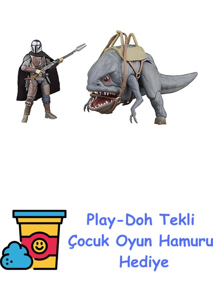 Star Wars Vintage Collection Blurrg & The Mandalorian Ikili Figür Seti (The Mandalorian) + Play-Doh Oyun Hamuru