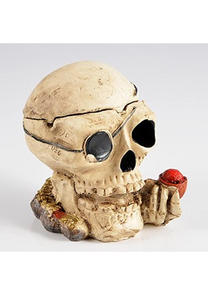 Kapaklı Reçine Kafatası Küllük Gotik Vintage Dekoratif Sigara Küllüğü Ev Ofis Masa Süsü Kurukafa 3 fiyatları