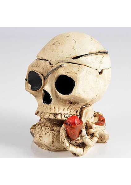 Kapaklı Reçine Kafatası Küllük Gotik Vintage Dekoratif Sigara Küllüğü Ev Ofis Masa Süsü Kurukafa 3 modelleri