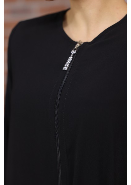 Ankanoor Siyah Balon Kol Taşlı Ferace ANKA255017 modelleri