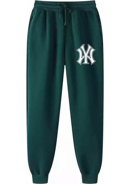 Punıx Büyük Beden Özel Üretim Ny Baskılı Kışlık %100 Pamuk Sokak Stil Erkek Eşofman Altı