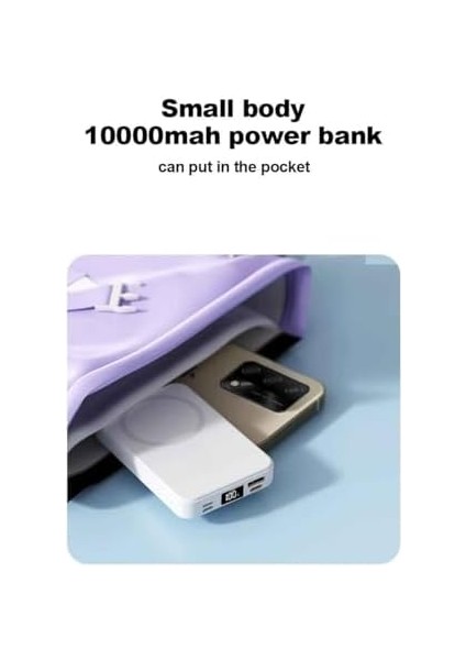 Manyetik Kablosuz Powerbank Şarj Cihazı, LED Ekranlı, PD22.5W Hızlı Şarj, Usb, ve Type-C Çıkışlı, Güç Göstergeli modelleri