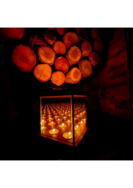 Kaira - Dekoratif Sonsuzluk Efektli Ahşap Tealight Mumluk fırsatları
