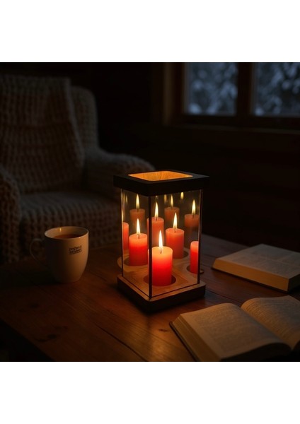 Zera - El Yapımı Sonsuzluk Aynası Ahşap Tealight Mumluk fiyatları