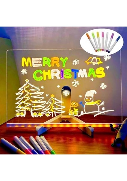 20X20 LED Işıklı Yazı Çizim Tahtası Ayarlanabilir ve Hediye 7 Keçeli modelleri