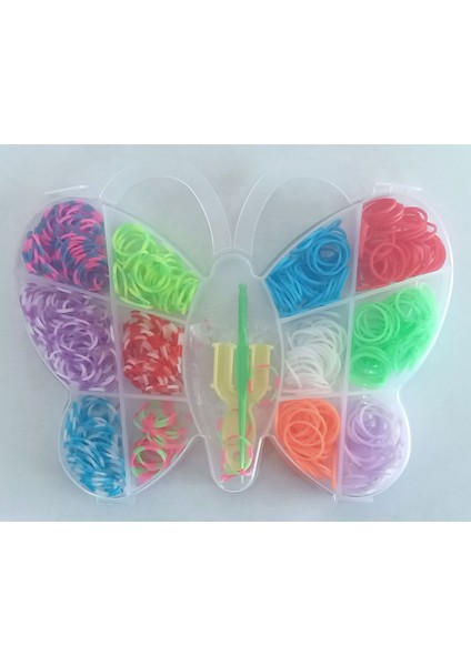 Kelebek Kutulu 500+ Parça Lastik Toka Bileklik Kolye Yapım Seti fiyatları