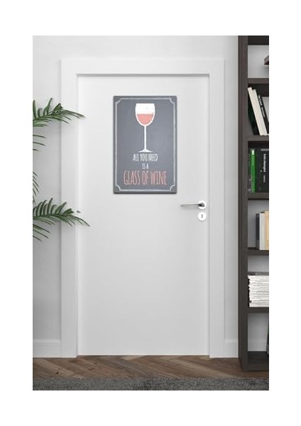Kuşe Kağıt Duvar Posteri All You Is A Glass Of Wine Retro DRTR0118 modelleri
