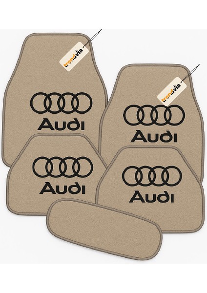 Audi Logolu Oto Halı Paspas Seti 5’li | Araca Özel Kaymaz Tabanlı Oto Paspas Takımı