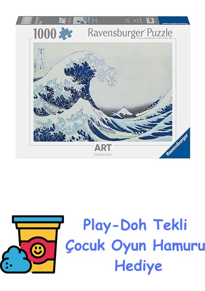 1000P Puzzle Kanagawa Dalgası, Yapboz + Play-Doh Oyun Hamuru