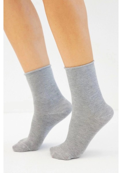 Bambu Kadın Lastiksiz Gri Soket Dikişsiz Premium Çorap 3'lü Paket / Sıkmayan Çorap / Iz Bırakmaz modelleri