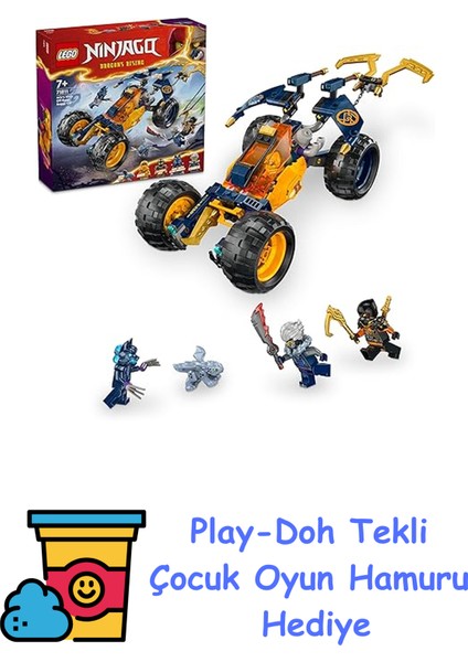 Nınjago Arin’in Ninja Arazi Buggy Arabası 71811-7 Yaş ve Üzeri Çocuklar Için 3 Ninja Minifigürü Içeren Yaratıcı Oyuncak Yapım Seti (267 Parça) Nınjago Arinin Ninj + Play-Doh Oyun Hamuru