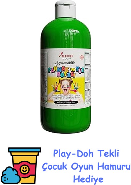 Yeşil Parmak Boyası 500 gr + Play-Doh Oyun Hamuru
