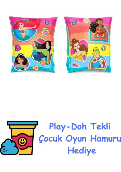 Disney Prenses Şişirilebilir Kol Bandı Şamandıraları + Play-Doh Oyun Hamuru