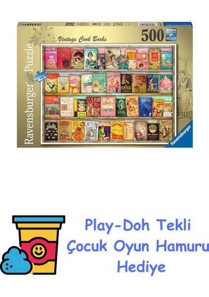 500 Parça Yemek Kitapları Yapboz + Play-Doh Oyun Hamuru