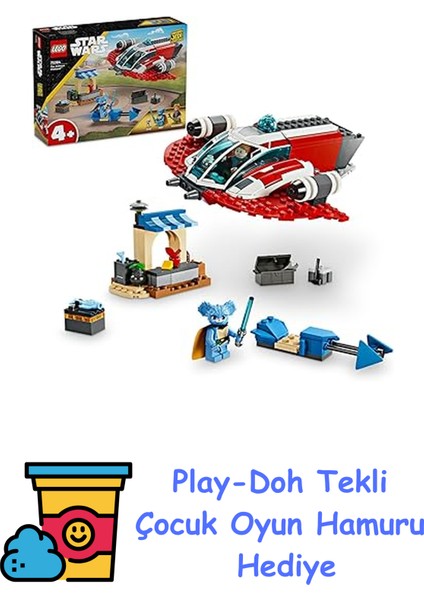 Star Wars: Young Jedi Adventures Crimson Firehawk 75384 – 4 Yaş ve Üzeri Star Wars Seven Minikler Için Uygulamalı Yapım Seti, Doğum Günü Hediye Fikri (136 Parça) + Play-Doh Oyun Hamuru