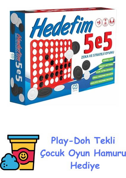 Hedefim 5 E 5 Zeka ve Strateji Oyunu CA5172 + Play-Doh Oyun Hamuru