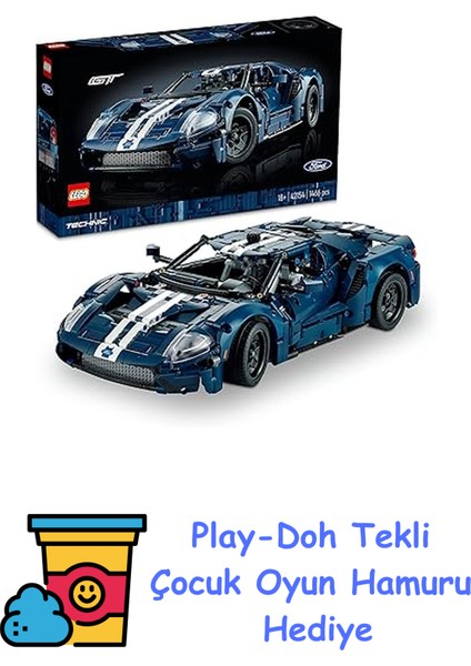 Technic 2022 Ford Gt 42154 - Yetişkinler Için Sergilenebilecek Bir Supercar Modeli Içeren Yaratıcı Model Yapım Seti (1466 Parça) + Play-Doh Oyun Hamuru