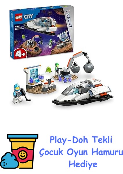 City Uzay Gemisi ve Asteroit Keşfi 60429-4 Yaş ve Üzeri Çocuklar Için Uzay Laboratuvarı Içeren Yaratıcı Oyuncak Yapım Seti (126 Parça) + Play-Doh Oyun Hamuru