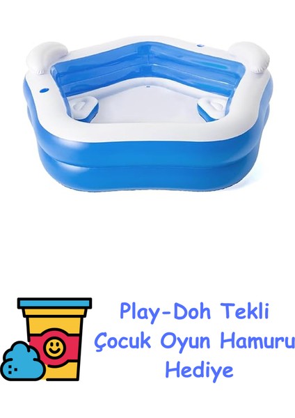 Aile Tipi Havuzu Eğlence 213 x 206 x 69 cm + Play-Doh Oyun Hamuru