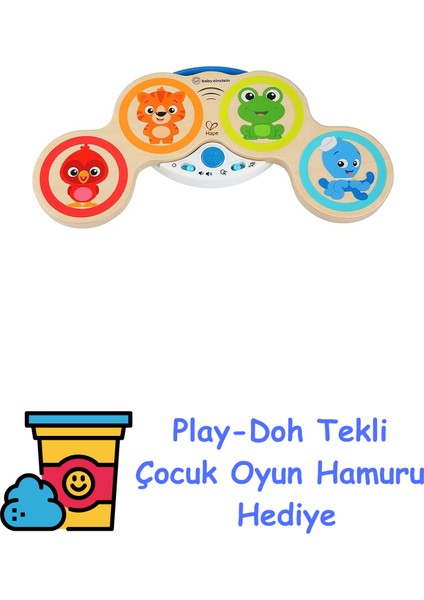 Magic Touch Ahşap Davul Müzikli Oyuncak, 6 Ay ve Üzeri + Play-Doh Oyun Hamuru